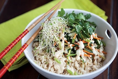 Meatless Monday: Dragon Boat Rice Bowl with Miso Tofu Dressing

